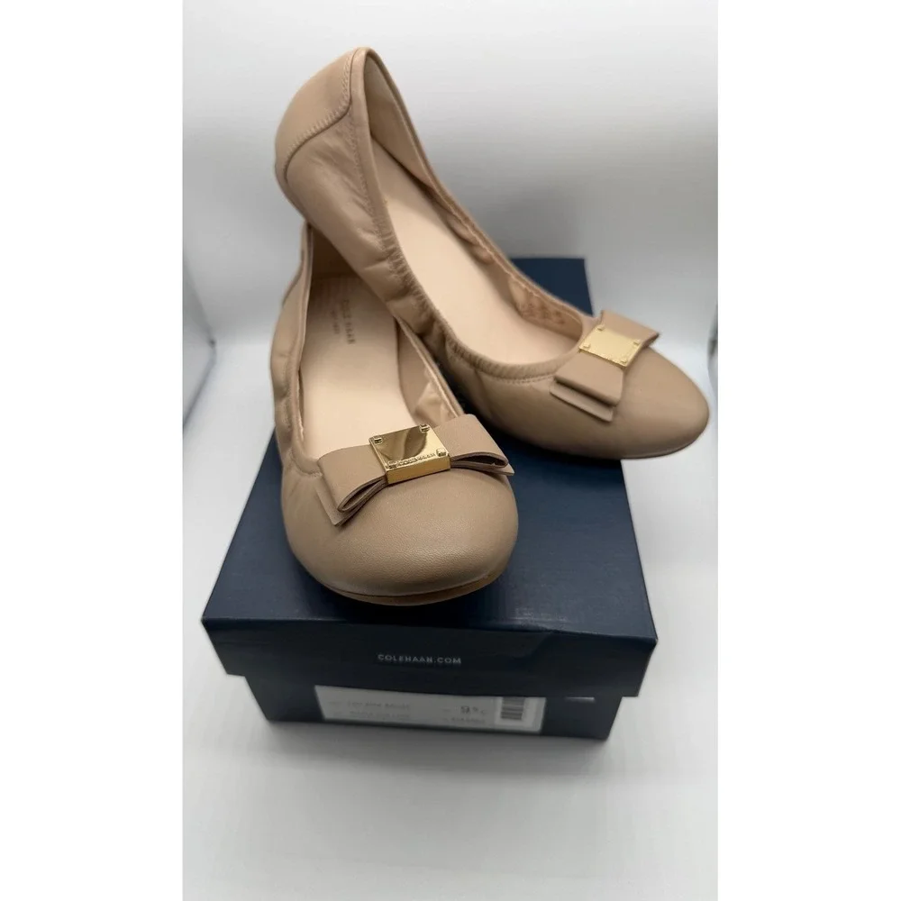 Cole Haan Tali Bow Ballet Women's 9.5 Maple Sugar Leather Flat Elegant NIB